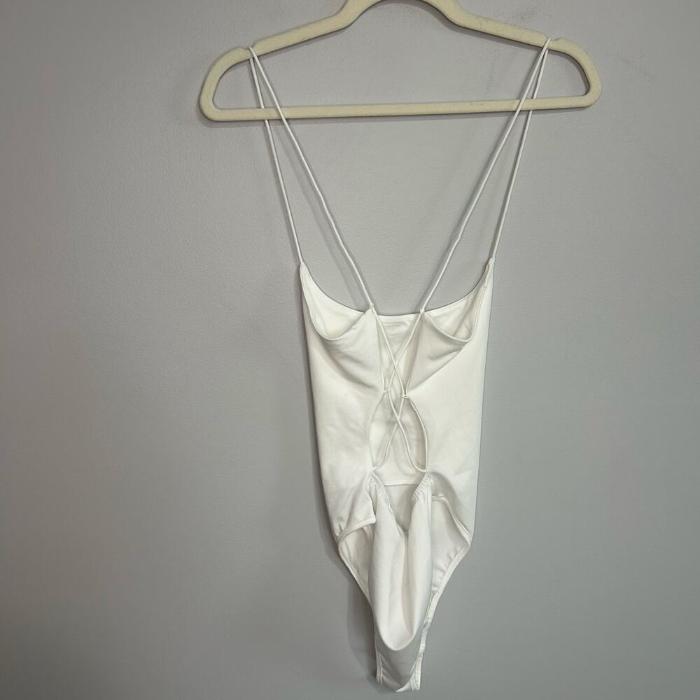 SHEIN White Strappy Backless Bodysuit - Picture 6 of 7